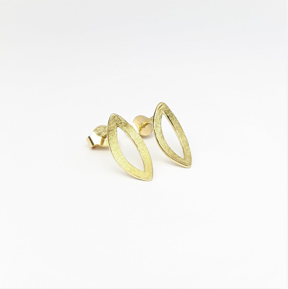 Boucles d'oreilles navette, or jaune 18kt. 585.00